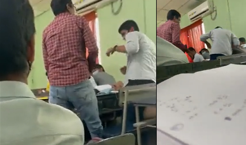 Vijayawada College student gets brutally thrashed by teacher goes viral- Watch video here