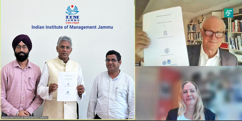 IIM Jammu inks a pact with the University of Gothenburg, Sweden for Academic & Research Exchange | Campusvarta