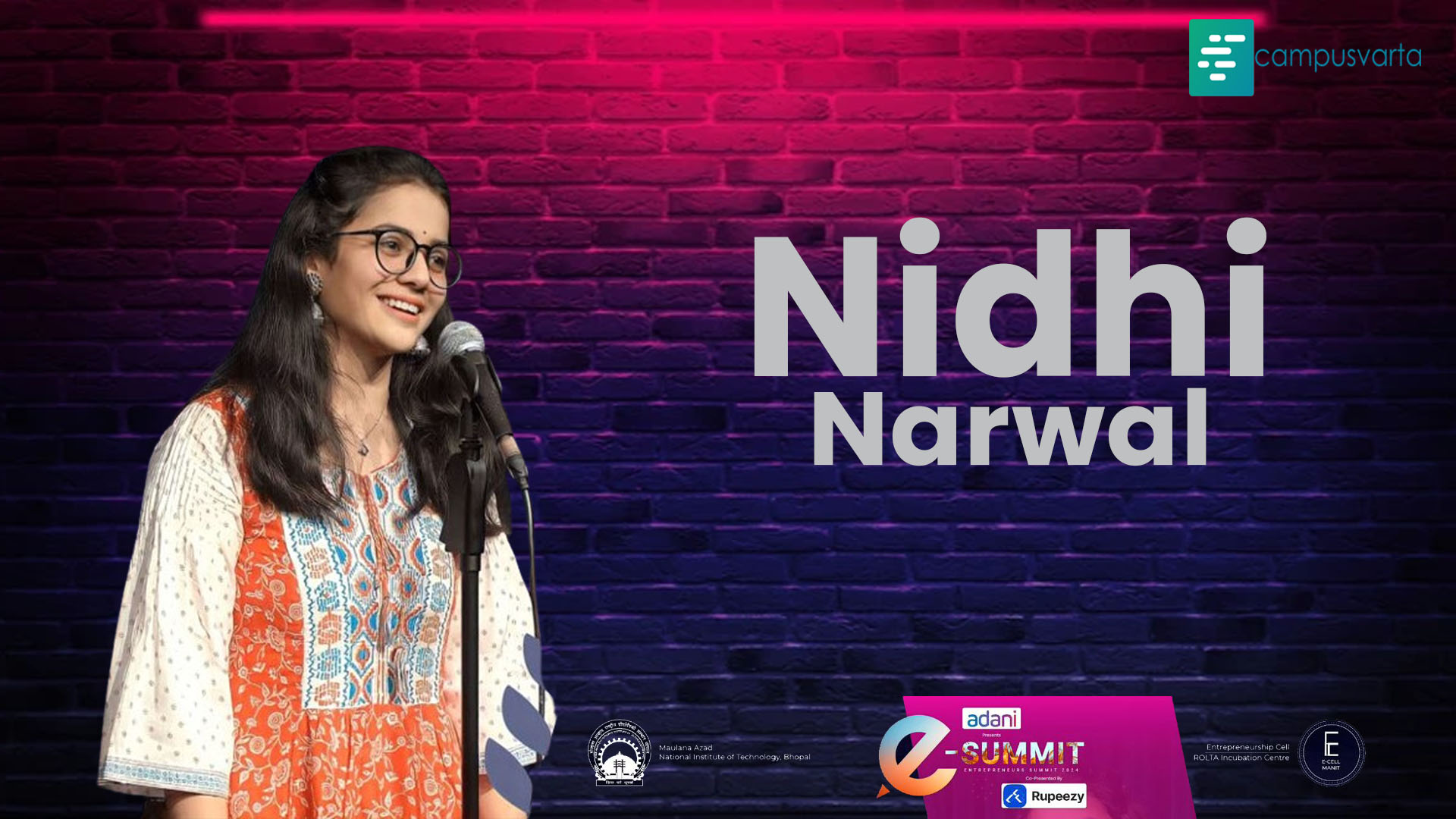 Nidhi Narwal at E-Summit'24 MANIT Bhopal | Campusvarta