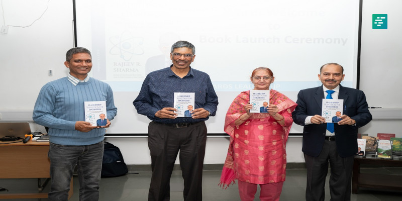 Prof Rajat Moona, Director, IIT Gandhinagar, releases a book - “Leadership Transition for Engineers” - written by Professor Rajeev Rajan Sharma | Campusvarta