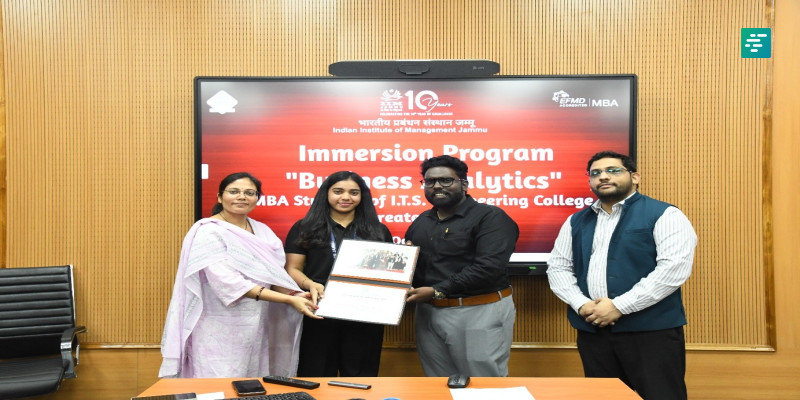 Indian Institute of Management Jammu Concludes Certification Program in Business  Analytics for MBA Students of ITS Engineering College, Greater Noida | Campusvarta