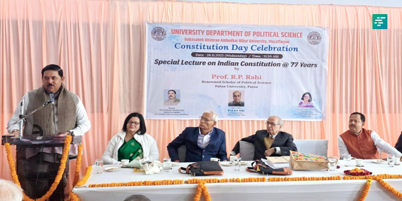 BRABU VC Prof. DC Rai Urges  Students to Prioritize Duties Equal to Rights on Constitution Day | Campusvarta